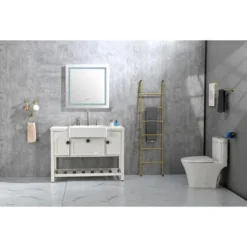 36inx 36inLED Bathroom Mirror With Front And Backlight, Wall Mounted Vanity Mirror, Anti-Fog, Memory, 3 Colors, Stepless Dimmable -Bold Design Store GUEST 2d4d600b 7ffa 475d a6bf 355b981ae11c