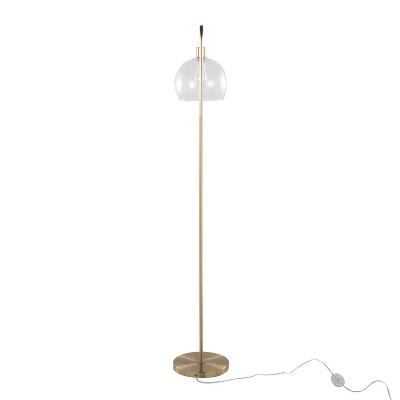 Metro 61" Contemporary Metal Floor Lamp In Royal Gold Metal With Clear Seeded Glass Shade From Grandview Gallery By LumiSource 4 Metro 61" Contemporary Metal Floor Lamp In Royal Gold Metal With Clear Seeded Glass Shade From Grandview Gallery By LumiSource - Image 4