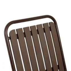 5-Piece Plastic Chair And Steel Table Outdoor Dining Set, Plastic Chairs And Table Set For Garden Patio, Brown -Bold Design Store GUEST 2f74db37 e141 4145 bad0 9d2bf89af6c1 1