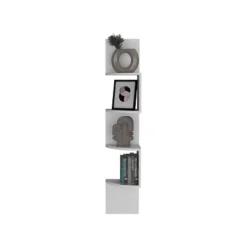 Rosset Corner Shelf, Modern Full-Wall Design With Multiple Shelving