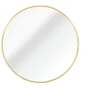Gold 30 Inch Metal Round Bathroom Mirror