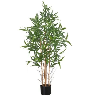 Artificial Plant, 50" Tall, Bamboo Tree, Indoor, Faux, Fake, Floor, Greenery, Potted, Decorative, Green Leaves, Black Pot 1 Artificial Plant, 50" Tall, Bamboo Tree, Indoor, Faux, Fake, Floor, Greenery, Potted, Decorative, Green Leaves, Black Pot