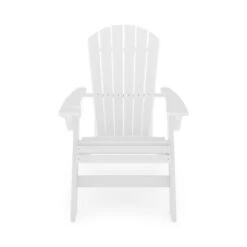 White Adirondack Chair ¨C Sturdy HDPE Poly Lumber For Poolside, Patio, And Garden Relaxation