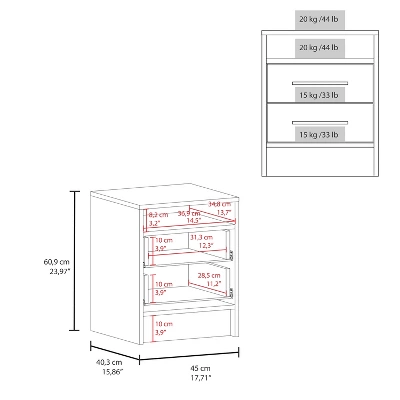Greter 24" Two-Drawer Night Stand With Open Shelf 2 Greter 24" Two-Drawer Night Stand With Open Shelf - Image 2