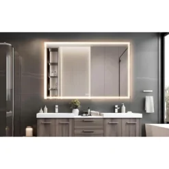 60x40 Inch Oversized LED Bathroom Mirror Wall Mounted Mirror With 3 Color Modes Aluminum Frame Large Wall Mirror For Bathroom -Bold Design Store GUEST 35943198 baab 46ea b479 4207eff1a960