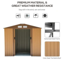 Outsunny 7' X 4' Outdoor Storage Shed, Garden Tool House With Foundation, 4 Vents And 2 Easy Sliding Doors For Backyard, Patio, Garage, Lawn, Yellow -Bold Design Store GUEST 3826f851 4cdf 4c9c 825a e67b0c7f4333