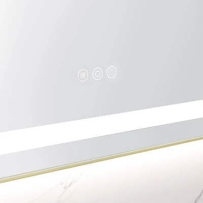 30 X 30 Inch LED Bathroom Mirror With Front And Backlight,Wall Mounted Vanity Mirror With Aluminum Frame,Anti-Fog, Memory, 3 Colors, Stepless Dimmable 3 30 X 30 Inch LED Bathroom Mirror With Front And Backlight,Wall Mounted Vanity Mirror With Aluminum Frame,Anti-Fog, Memory, 3 Colors, Stepless Dimmable - Image 3