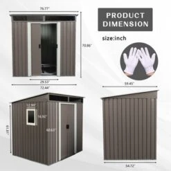 6ft X 5ft Outdoor Metal Storage Shed With Window Transparent Plate W540S00011 -Bold Design Store GUEST 3a515fd4 e755 40eb a4ab 5c2ffc1f0eaa