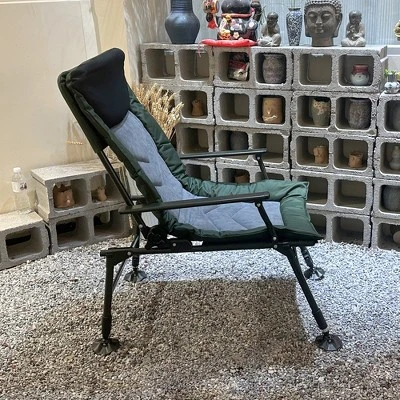 Camping Lounge Chair, Portable Folding Reclining Camping Chair With Adjustable Backrest For Indoor And Outdoor Camping Hiking Fishing,Green+black+grey 5 Camping Lounge Chair, Portable Folding Reclining Camping Chair With Adjustable Backrest For Indoor And Outdoor Camping Hiking Fishing,Green+black+grey - Image 5