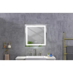 36inx 36inLED Bathroom Mirror With Front And Backlight, Wall Mounted Vanity Mirror, Anti-Fog, Memory, 3 Colors, Stepless Dimmable -Bold Design Store GUEST 3d7d4cbf 1b91 466b 9381 20fef32451c6