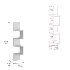 Rosset Corner Shelf, Modern Full-Wall Design With Multiple Shelving -Bold Design Store GUEST 3f62cc9a 3ecf 448c b18e c89b1e6ce731