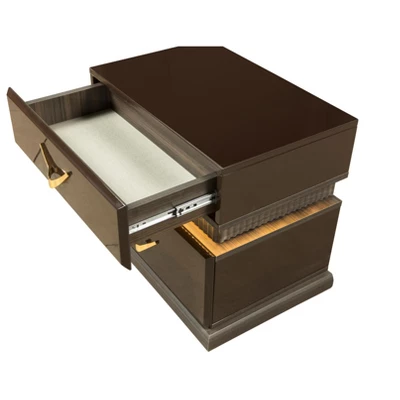 Modern Style 2-Drawer Night Stand Made With Wood In Brown 2 Modern Style 2-Drawer Night Stand Made With Wood In Brown - Image 2