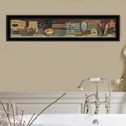 Country Bath Shelf By Pam Britton, Ready To Hang Framed Print, Black Frame -Bold Design Store GUEST 440a49a1 bd7b 451f ad52 bd23193ec13b