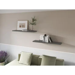 Greer Floating Shelf In Melamine X2, Grey -Bold Design Store GUEST 44494332 3203 4b3d af45 1cd56e44194c