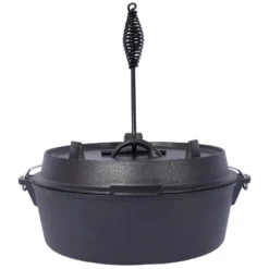 Pre-Seasoned Cast Iron Dutch Oven With Skillet Lid, Outdoor Camping Deep Pot For Camping Cooking BBQ , With Iron Pot Rack, 6 Quart -Bold Design Store GUEST 448adce7 f911 478a 9c59 609d2e77f452 1