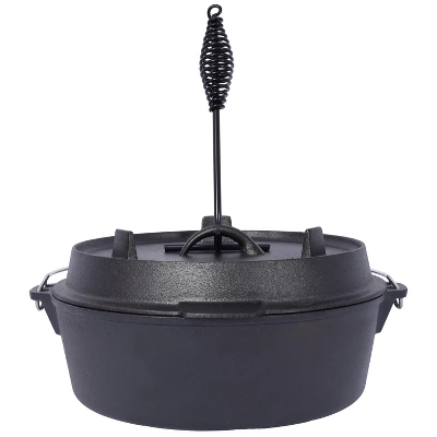 Pre-Seasoned Cast Iron Dutch Oven With Skillet Lid, Outdoor Camping Deep Pot For Camping Cooking BBQ , With Iron Pot Rack, 4.5 Quart 11 Pre-Seasoned Cast Iron Dutch Oven With Skillet Lid, Outdoor Camping Deep Pot For Camping Cooking BBQ , With Iron Pot Rack, 4.5 Quart - Image 11