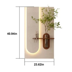 Adjustable 3-Color LED Sandstone Wall Decor With Simulated Green Plants,3D Art Sculpture, Glass Vase & Rabbit Statue, Remote Control Light Strips -Bold Design Store GUEST 44fc93b7 7a39 4d94 8096 25fbf9820d40