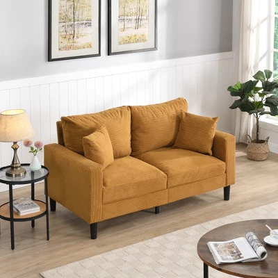 57 " High Resilience Loveseat Sofa, Wooden Frame 2 Seat Sofa, Comfy , Small Space Saving Modern Polyester Sofa 1 57 " High Resilience Loveseat Sofa, Wooden Frame 2 Seat Sofa, Comfy , Small Space Saving Modern Polyester Sofa