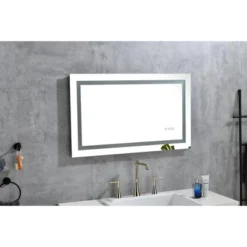 40 X 28 Inch LED Bathroom Mirror With Front And Backlight, Wall Mounted Vanity Mirror, Anti-Fog, Memory, 3 Colors, Stepless Dimmable -Bold Design Store GUEST 45299aab 6241 4137 9243 0d8b753a4bdd