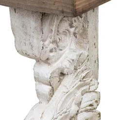 47x11x43" Classic Vintage Natural And White Wall Shelf -Bold Design Store GUEST 46512178 dc76 4415 93ce 951857869cf6