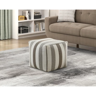 Modern Square Pouf Multi-Color Jacquard Fabric Upholstered Ottoman, Non-Slip Floor Pouf, Bean Bag Chair, 1pc Sitting Pouf 3 Modern Square Pouf Multi-Color Jacquard Fabric Upholstered Ottoman, Non-Slip Floor Pouf, Bean Bag Chair, 1pc Sitting Pouf - Image 3