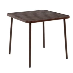 5-Piece Plastic Chair And Steel Table Outdoor Dining Set, Plastic Chairs And Table Set For Garden Patio, Brown -Bold Design Store GUEST 47563937 3824 4746 a3fb 438fc3001880