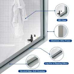 40x30inch Silver Rectangular Wall-mounted Beveled Bathroom Mirror,Square Angle Metal Frame Wall Mounted Bathroom Mirrors For Wall 17 40x30inch Silver Rectangular Wall-mounted Beveled Bathroom Mirror,Square Angle Metal Frame Wall Mounted Bathroom Mirrors For Wall -Bold Design Store GUEST 4895b086 c5f5 4393 9d91 e46a3f2af0d1