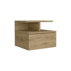 Floating Nightstand 12"H, Wall Mounted With Single Drawer And 2-Tier Shelf, Macadamia 9 Floating Nightstand 12"H, Wall Mounted With Single Drawer And 2-Tier Shelf, Macadamia -Bold Design Store GUEST 4924c2b9 100d 4446 8d34 a231f7679d2d