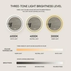 27-inch H LED Single Bathroom Vanity Mirror Polished Crystal Bathroom Round Vanity Mirror For Smart Lighting On Bathroom Walls -Bold Design Store GUEST 4bbe6297 e1fc 4200 b509 e7f5d50b6f4b