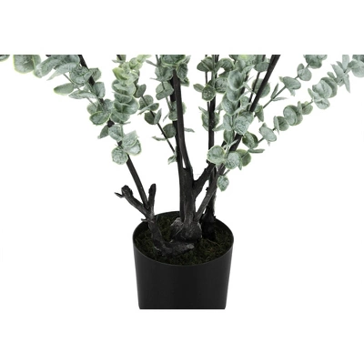 Artificial Plant, 44" Tall, Eucalyptus Tree, Indoor, Faux, Fake, Floor, Greenery, Potted, Real Touch, Decorative, Green Leaves, Black Pot 2 Artificial Plant, 44" Tall, Eucalyptus Tree, Indoor, Faux, Fake, Floor, Greenery, Potted, Real Touch, Decorative, Green Leaves, Black Pot - Image 2