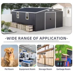 10*12ft 0.25mm Color Steel Plate, Surface Protective Film,Two Daylight Windows, Two Colors Can Be Freely Selected Storage Sheds -Bold Design Store GUEST 4d1ff479 1835 44e7 a503 dfd5126cc8e3