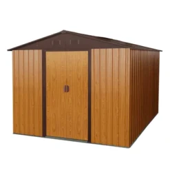 8ft X 10ft Outdoor Metal Storage Shed With Metal Foundation,Coffee -Bold Design Store GUEST 4e9ceebb 8f4d 434b 90e6 fde03b51a51d