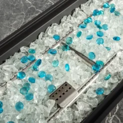 44" Propane Gas Fire Pit Table, 50000 BTU Rectangular Fire Pit, Tile Tabletop With Beautiful Wicker Base For Outside Patio Deck Garden Courtyard-Brown -Bold Design Store GUEST 4eac6b37 b664 492c abb0 fdde0498d087