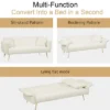 70.1 "futon Sofa Bed, Convertible Double Sofa Bed With Folding Armrests For Living Rooms And Small Spaces