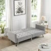 Sofa Bed Convertible Folding Light Gray Lounge Couch Loveseat Sleeper Sofa Armrests Living Room Bedroom Apartment Reading Room