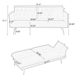 67.71 Inch Polyester Sofa Bed With Adjustment Armres -Bold Design Store GUEST 4fd29974 630e 43e1 899d 686e4c874f65
