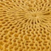 Bordeaux Knitted Cotton Round Pouf, Yellow