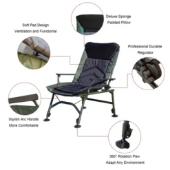 Camping Lounge Chair, Portable Folding Reclining Camping Chair With Adjustable Backrest For Indoor And Outdoor Camping Hiking Fishing,Green+black -Bold Design Store GUEST 50fefdf7 f878 418b b39d c6db46cb8ea3