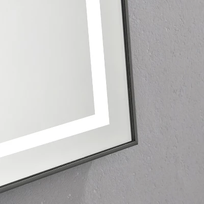 55 X 28 Inch LED Bathroom Mirror With Front And Backlight, Wall Mounted Vanity Mirror With Aluminum Frame,Anti-Fog,Memory, 3 Colors, Stepless Dimmable 3 55 X 28 Inch LED Bathroom Mirror With Front And Backlight, Wall Mounted Vanity Mirror With Aluminum Frame,Anti-Fog,Memory, 3 Colors, Stepless Dimmable - Image 3