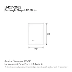 20in*28in LED Bathroom Mirror,Front-Lit And Back-Lit, Stepless Dimmable, 3 Colors CRI90+, Brightness Memory, Shatter-Proof,Anti-fog LED Vanity Mirror -Bold Design Store GUEST 51de9d9c 49c2 41c2 8f84 0de65ed1d933