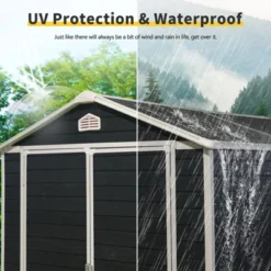 6 Ft X 8 Ft Resin Outdoor Storage Shed Kit-Perfect To Store Patio Furniture,Black -Bold Design Store GUEST 5606e91e ebf3 4f42 aa71 8d39a069b4fc