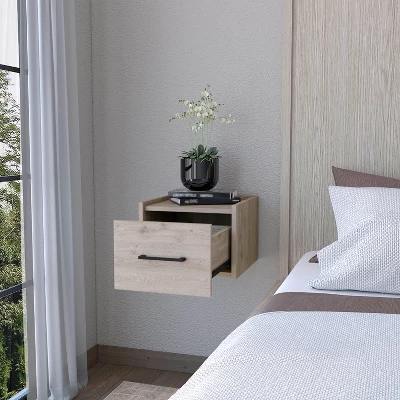 Elfrida Wall-Mounted Nightstand, Sleek Single-Drawer Design With Spacious Top Shelf 6 Elfrida Wall-Mounted Nightstand, Sleek Single-Drawer Design With Spacious Top Shelf - Image 6