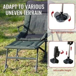 Camping Lounge Chair With Detachable Footrest, Portable Folding Camping Chair With Adjustable Backrest For Outdoor Camping Fishing, Green+black -Bold Design Store GUEST 58cbf35d bdd2 4b37 8900 fcccbf181fa4