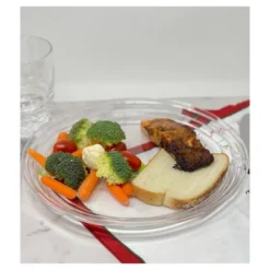 12in Acrylic Dinner Plates Set Of 4, Crystal Clear Plastic Plates Reusable, Unbreakable Kitchen Plates For All Occasions BPA Free Dishwasher Safe