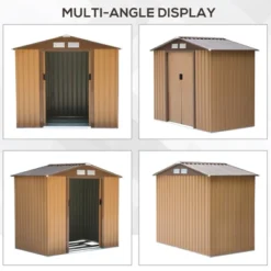 Outsunny 7' X 4' Outdoor Storage Shed, Garden Tool House With Foundation, 4 Vents And 2 Easy Sliding Doors For Backyard, Patio, Garage, Lawn, Yellow -Bold Design Store GUEST 5af3d1f3 dd04 44ea 84d1 42e1d784cb6f