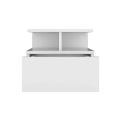 Floating Nightstand 12"H, Wall Mounted With Single Drawer And 2-Tier Shelf, White -Bold Design Store GUEST 5b3a3b92 e294 4a76 b505 819555112d6f