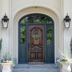 Soscooter 21"-2-Pack Outdoor Wall Lantern Light ¨C Modern Black Metal & Clear Glass Sconce For Porch, Patio, And Garden Lighting (Bulb Not Included) -Bold Design Store GUEST 5b69c6ca e7a8 437f b5e4 4886f4e5ee70