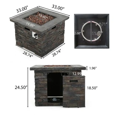 35" SQUARE MGO FIRE PIT - 40000 BTU. 5 35" SQUARE MGO FIRE PIT - 40000 BTU. - Image 5