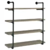 Black And Grey Driftwood 4-tier Wall Shelf