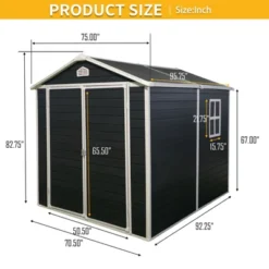 6 Ft X 8 Ft Resin Outdoor Storage Shed Kit-Perfect To Store Patio Furniture,Black -Bold Design Store GUEST 5d578041 3548 4434 8f09 d810cce364ba
